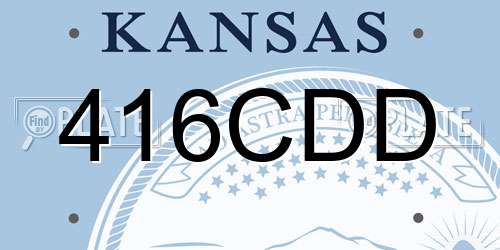 416CDD Kansas License Plate