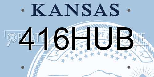 416HUB Kansas License Plate