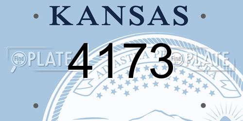 4173 Kansas License Plate
