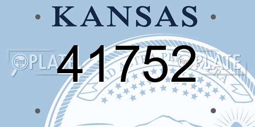41752 Kansas License Plate