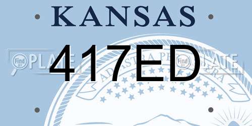 417ED Kansas License Plate