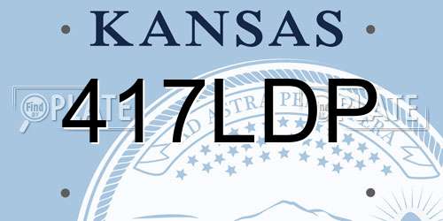 417LDP Kansas License Plate