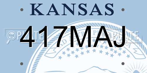 417MAJ Kansas License Plate