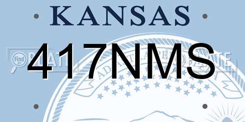 417NMS Kansas License Plate