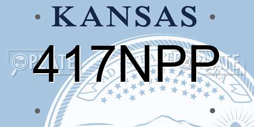 417NPP Kansas License Plate