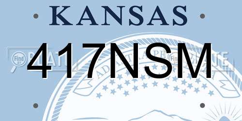 417NSM Kansas License Plate
