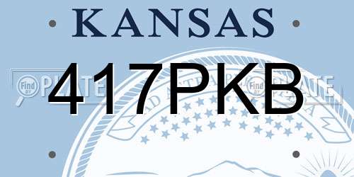 417PKB Kansas License Plate
