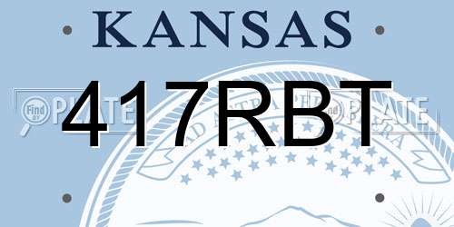 417RBT Kansas License Plate