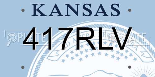 417RLV Kansas License Plate