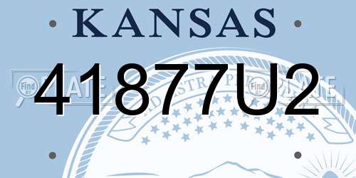 41877U2 Kansas License Plate