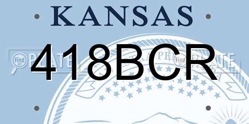 418BCR Kansas License Plate