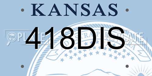 418DIS Kansas License Plate