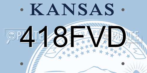 418FVD Kansas License Plate