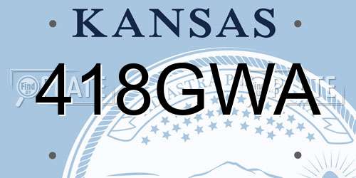 418GWA Kansas License Plate