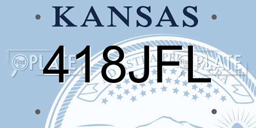 418JFL Kansas License Plate