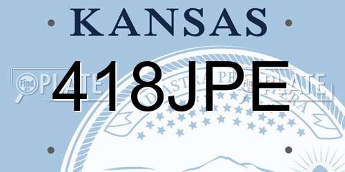 418JPE Kansas License Plate