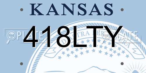 418LTY Kansas License Plate