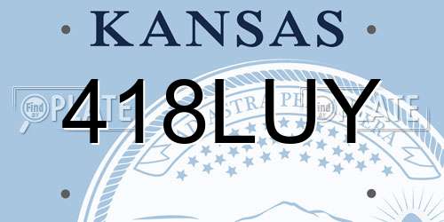 418LUY Kansas License Plate