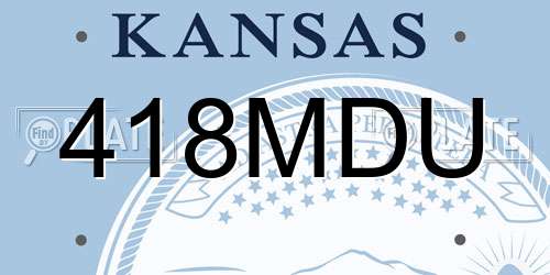 418MDU Kansas License Plate