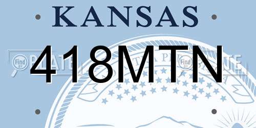 418MTN Kansas License Plate