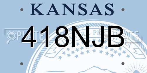 418NJB Kansas License Plate