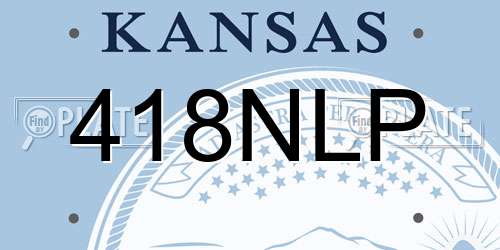418NLP Kansas License Plate