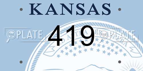 419 Kansas License Plate