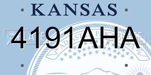 4191AHA Kansas License Plate