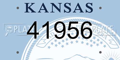 41956 Kansas License Plate