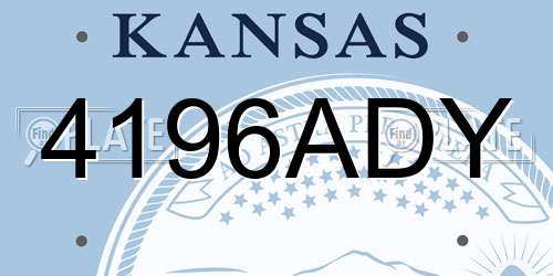 4196ADY Kansas License Plate