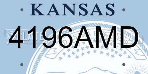4196AMD Kansas License Plate