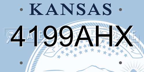 4199AHX Kansas License Plate