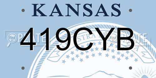 419CYB Kansas License Plate
