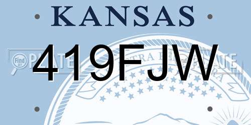 419FJW Kansas License Plate