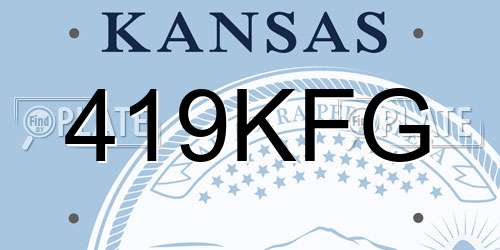 419KFG Kansas License Plate