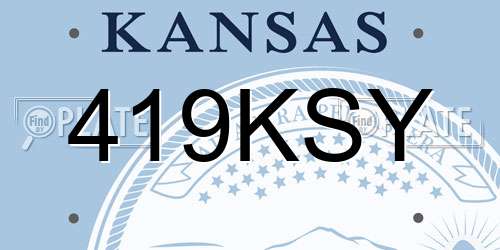 419KSY Kansas License Plate