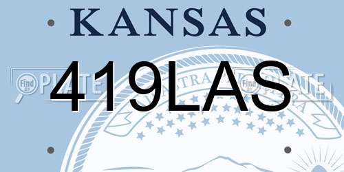 419LAS Kansas License Plate