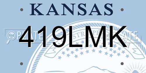 419LMK Kansas License Plate