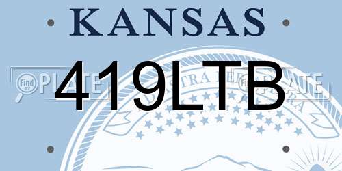 419LTB Kansas License Plate