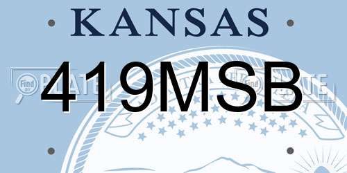 419MSB Kansas License Plate