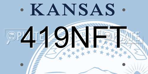 419NFT Kansas License Plate