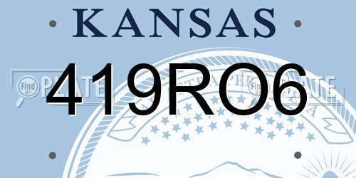 419RO6 Kansas License Plate