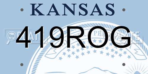 419ROG Kansas License Plate