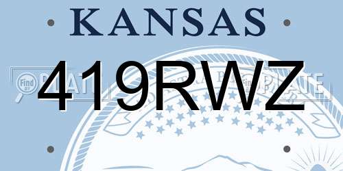 419RWZ Kansas License Plate