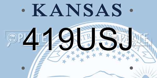419USJ Kansas License Plate