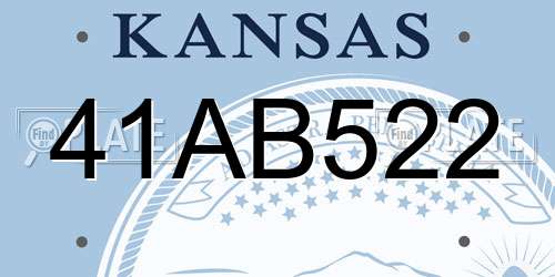 41AB522 Kansas License Plate