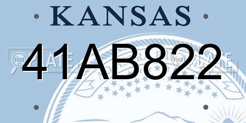 41AB822 Kansas License Plate
