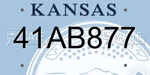41AB877 Kansas License Plate