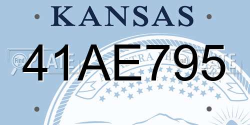 41AE795 Kansas License Plate