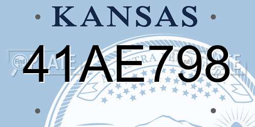 41AE798 Kansas License Plate